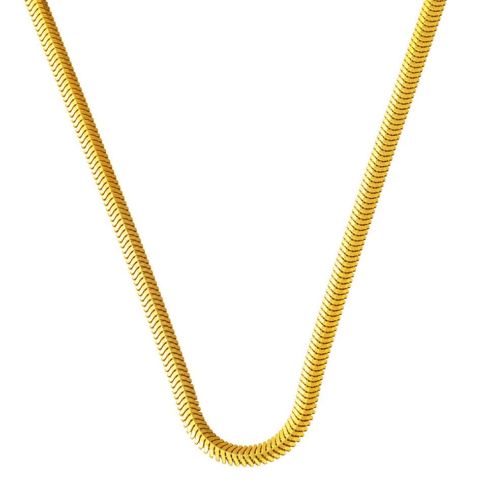 Ünisex Balıksırtı 14 Ayar Altın Zincir Kolye 45cm.