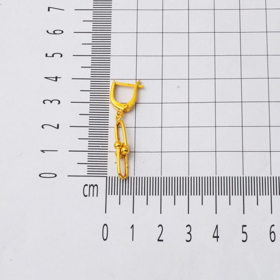 22 Ayar Tiffany Sallantılı Altın Küpe