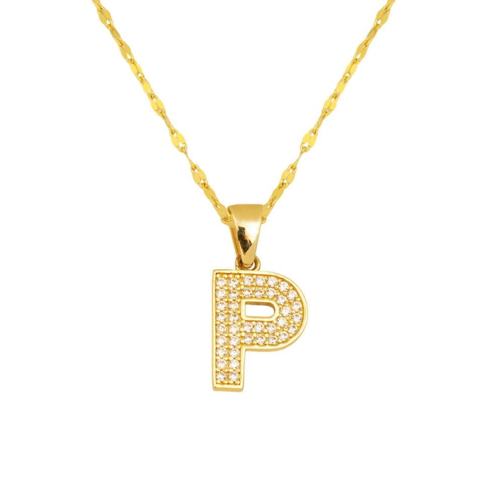 P Harfi 14 Ayar Altın Kolye