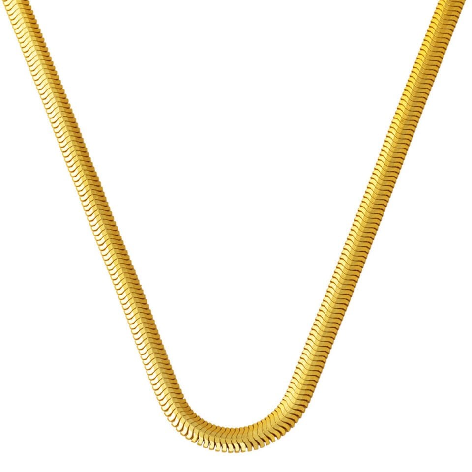Balıksırtı Model 14 Ayar Altın Zincir Kolye 60cm. 4mm Enli