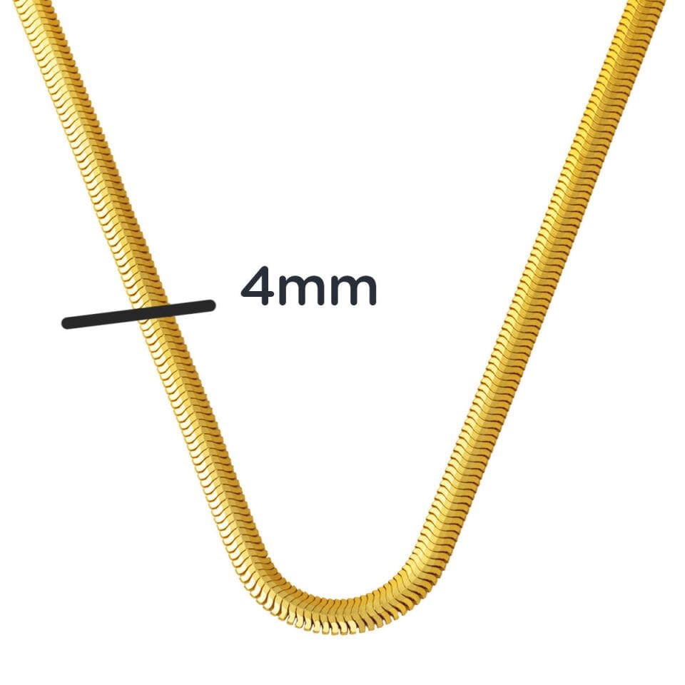 Balıksırtı Model 14 Ayar Altın Zincir Kolye 60cm. 4mm Enli