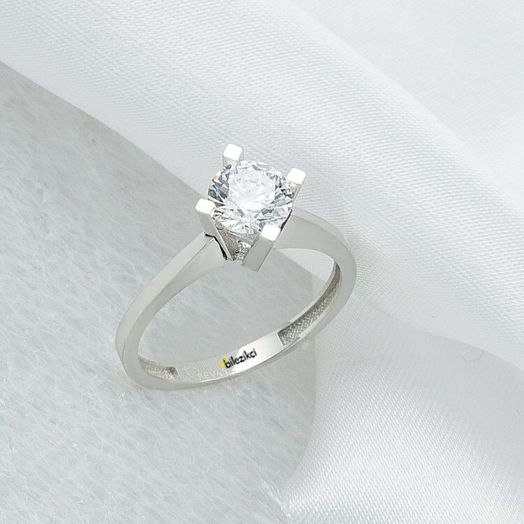 Tektaş Beyaz Altın 14 Ayar Yüzük