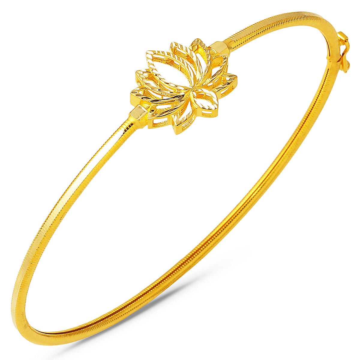 Lotus 14 Ayar Altın Ajda Kelepçe Bileklik