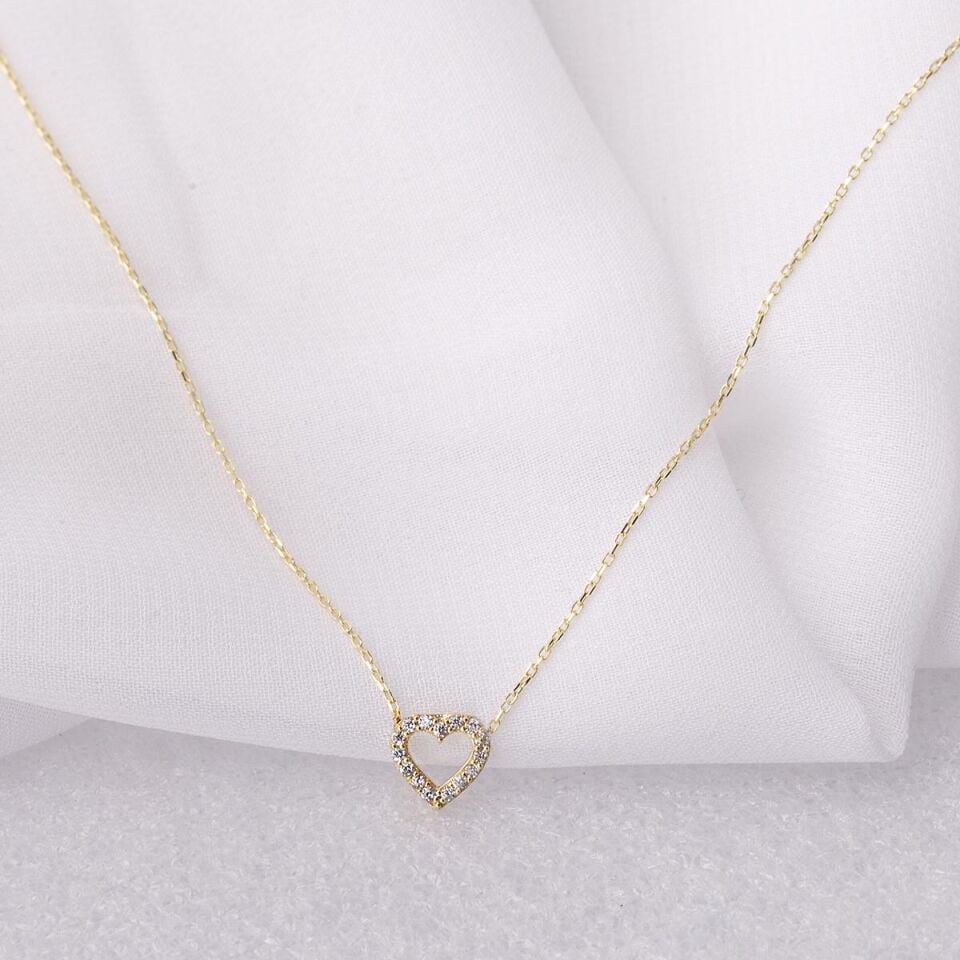 Kalp 14 Ayar Altın Kolye