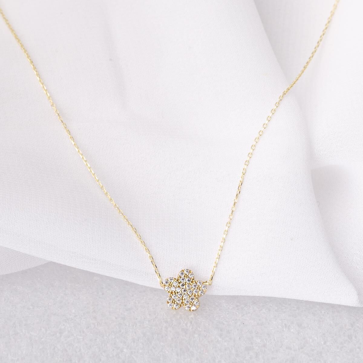 Papatya 14 Ayar Altın Kolye