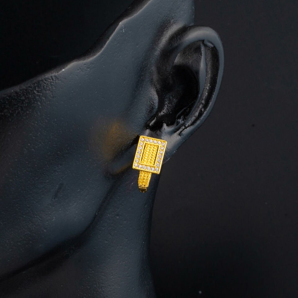 Trabzon Hasır 14 Ayar Altın Küpe