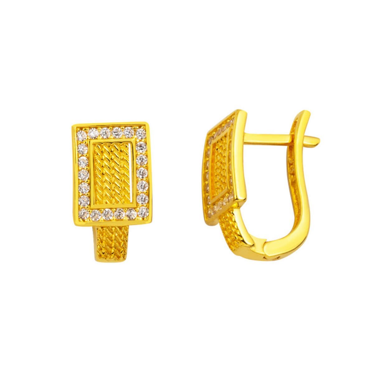 Trabzon Hasır 14 Ayar Altın Küpe