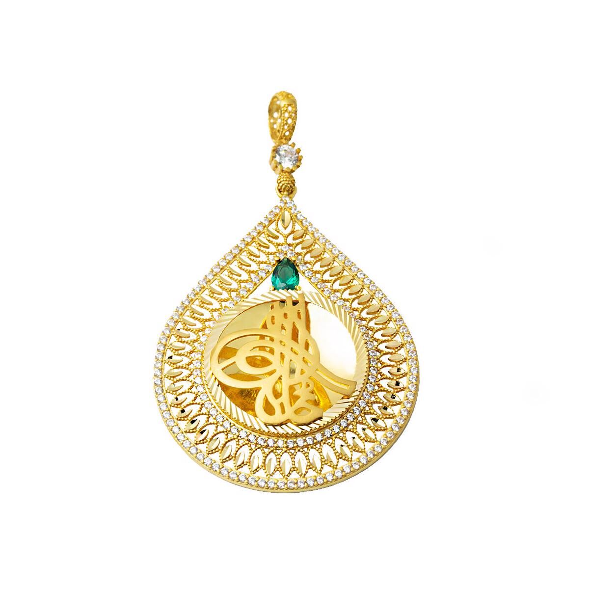 Damla Çerçeve 22 Ayar Tuğralı Kolye Ucu