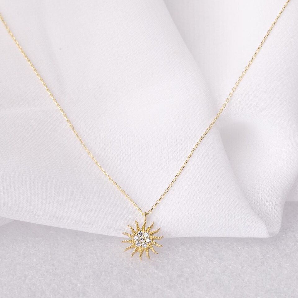 Güneş 14 Ayar Altın Kolye