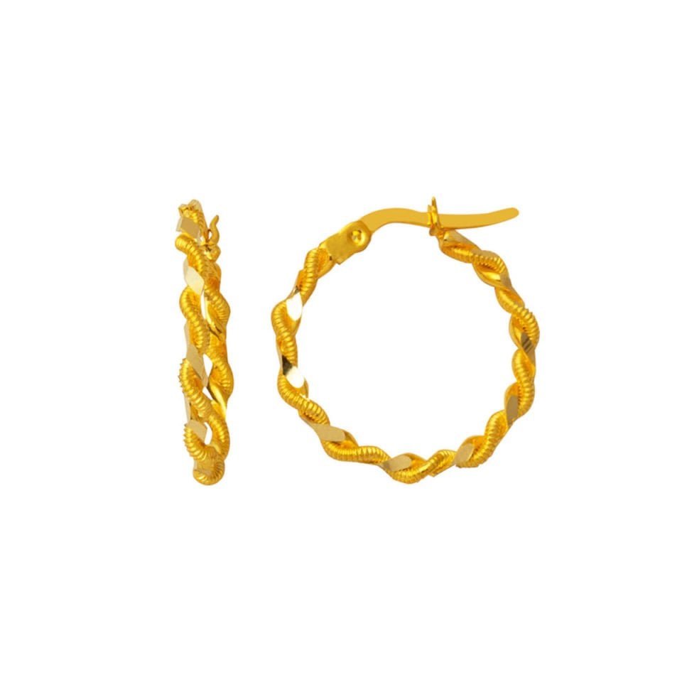 Burma Halka Altın Küpe 14 Ayar 2 cm. Çaplı