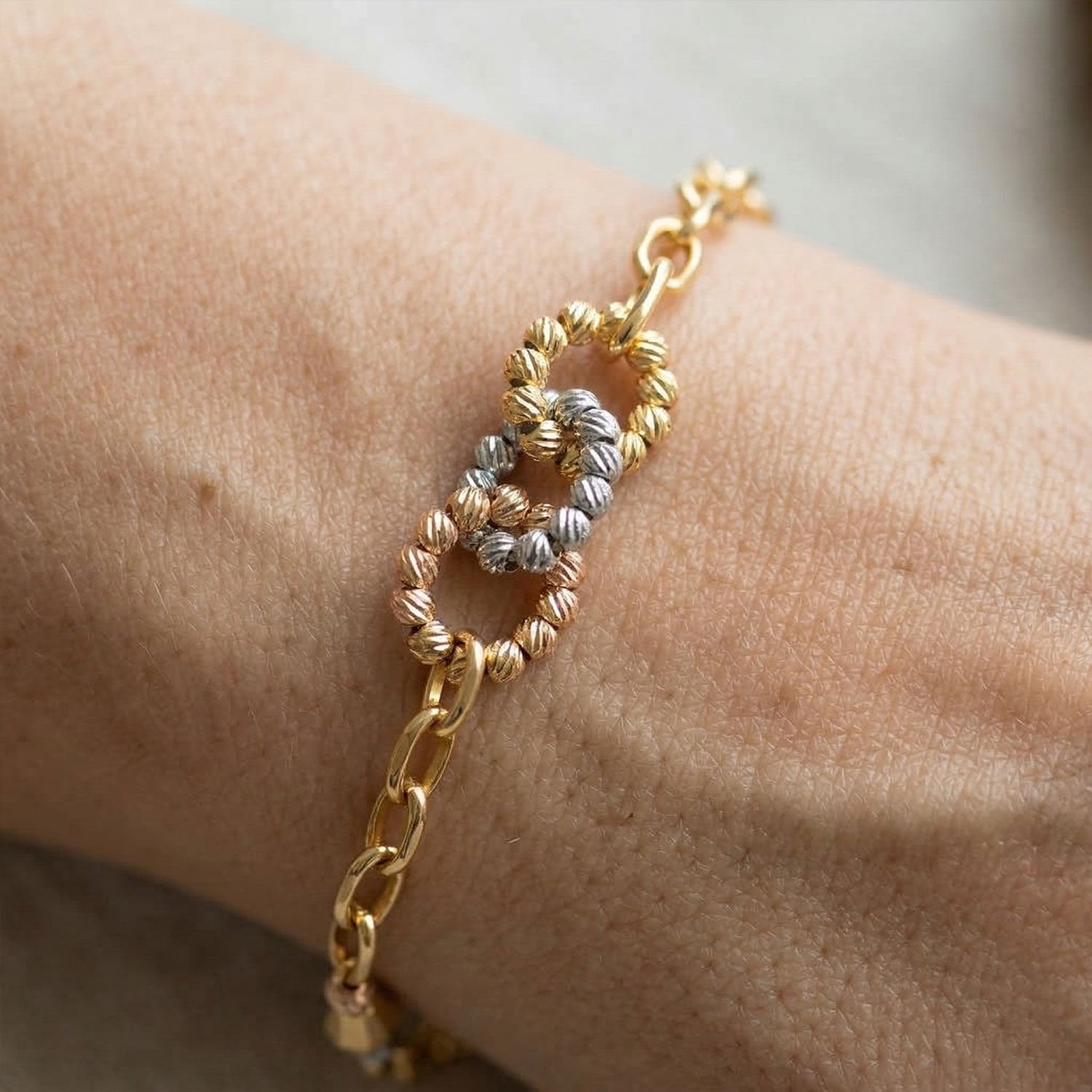 Dorika Zincirli 14 Ayar Altın Bileklik