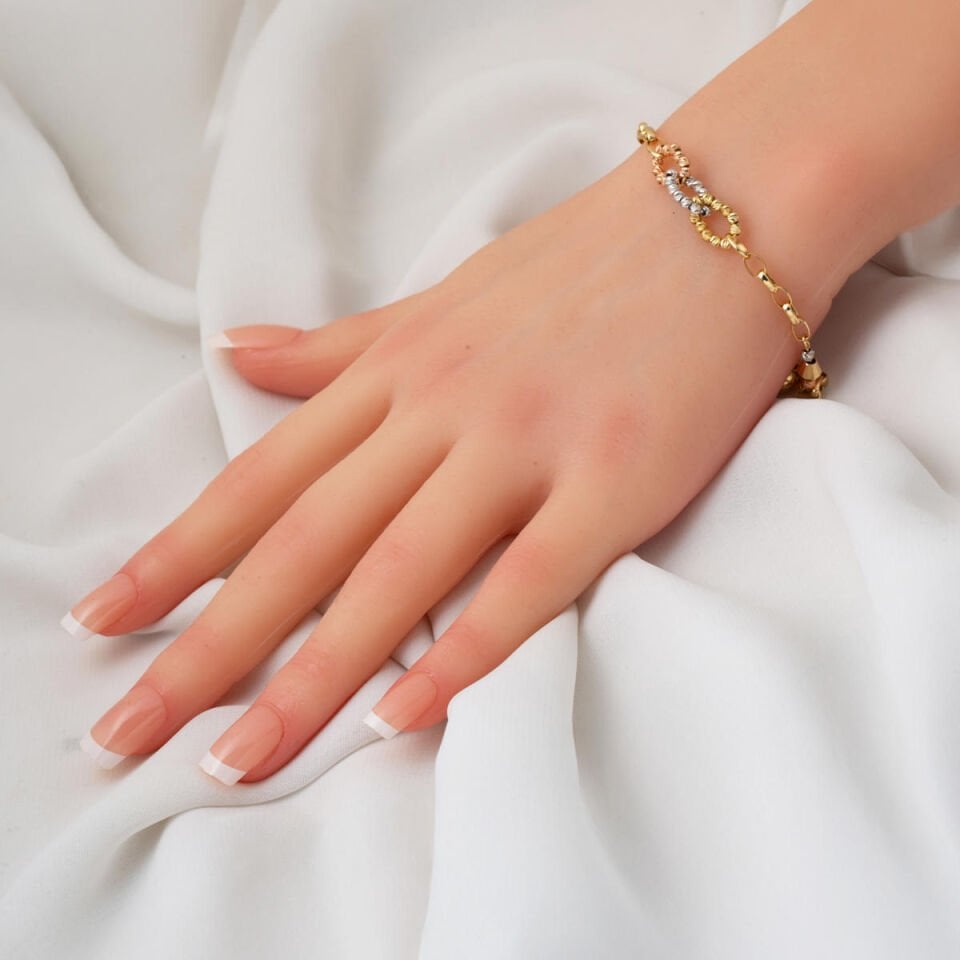 Dorika Zincirli 14 Ayar Altın Bileklik