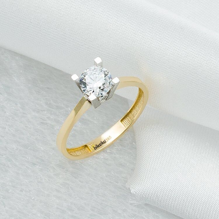 Tek Taş 14 Ayar Altın Yüzük