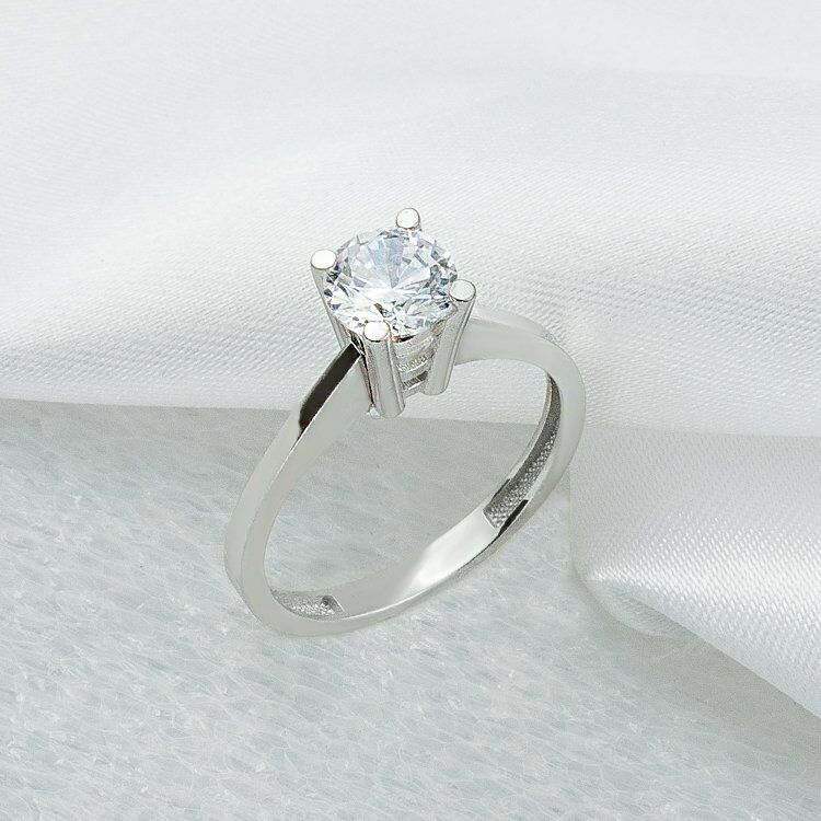 Tektaş 14 Ayar Beyaz Altın Yüzük