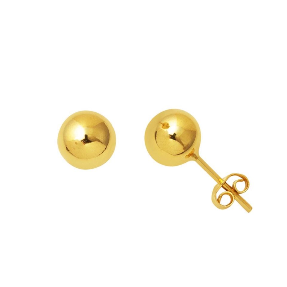 14 Ayar Altın Top Küpe 6 mm.