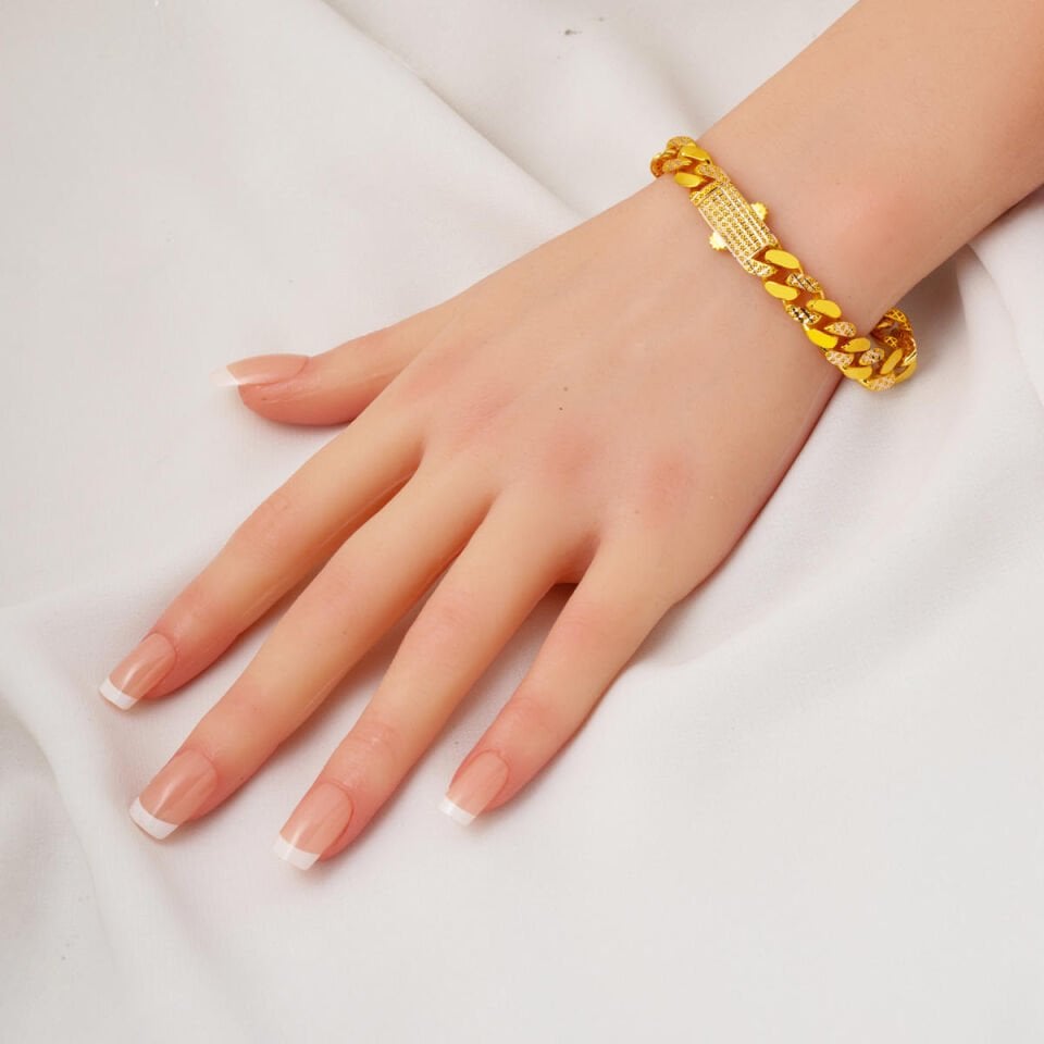 Yaşam Çiçeği Sarı Altın Gurmet Bileklik