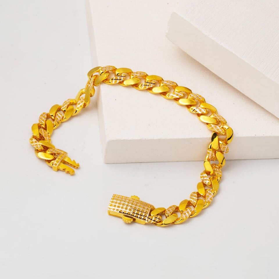 Yaşam Çiçeği Sarı Altın Gurmet Bileklik