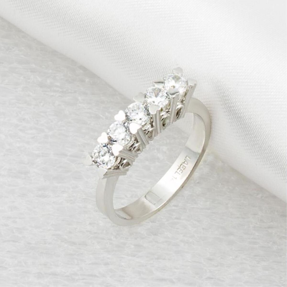 Kalp Tırnaklı 14 Ayar Beyaz Altın Yüzük