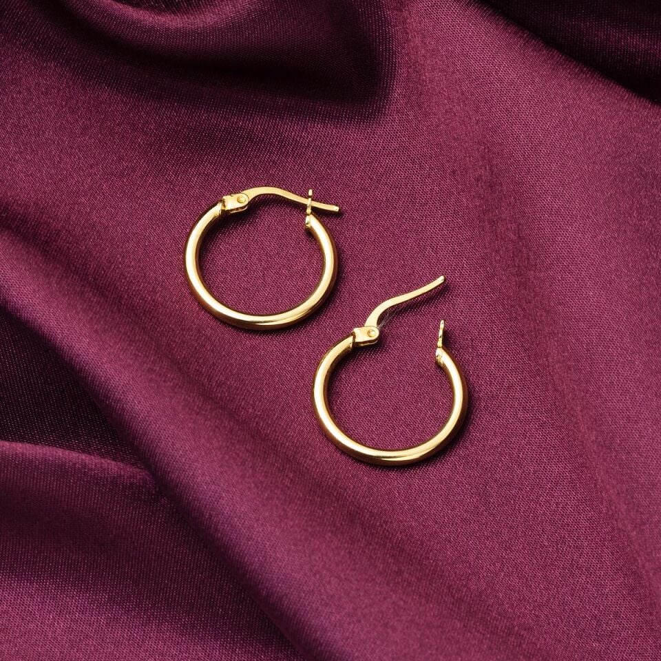 İtalyan 14 Ayar Altın Halka Küpe