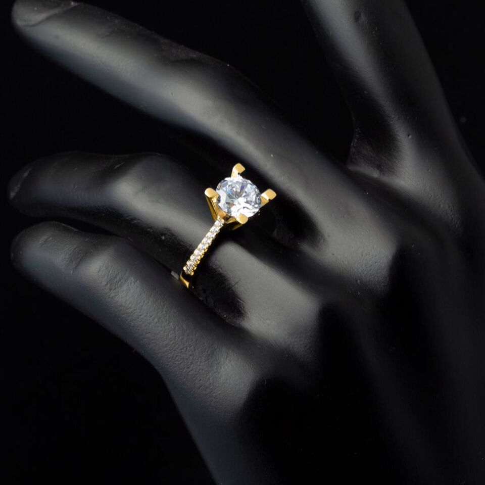 14 Ayar Altın Tektaş Yüzük