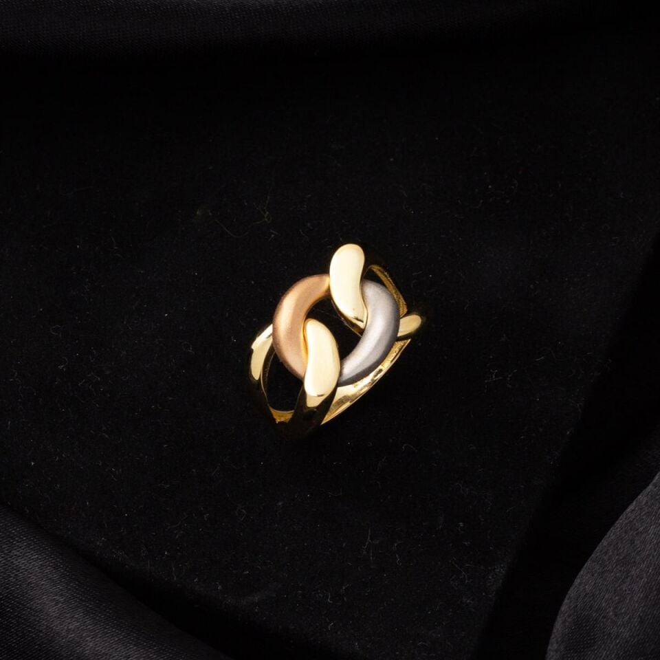 3 Renkli Gurmet 14 Ayar Altın Yüzük