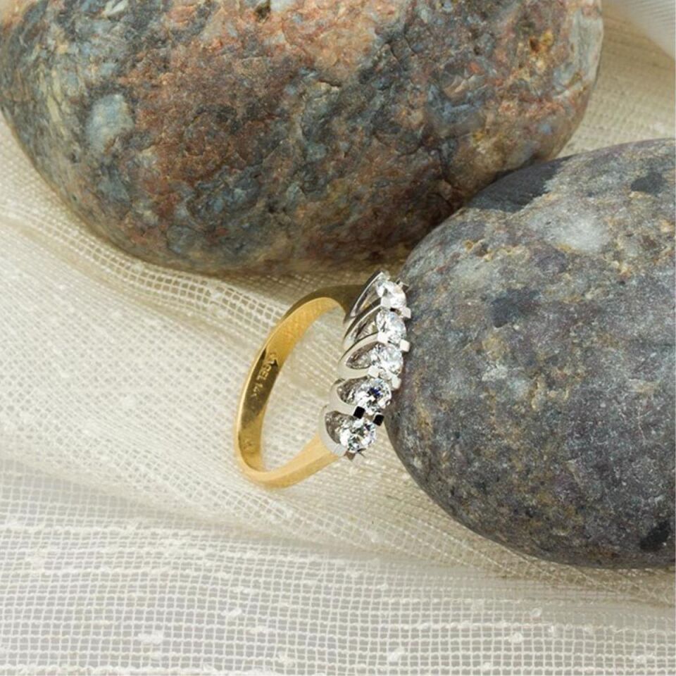 Venüs Beştaşlı 14 Ayar Altın Yüzük