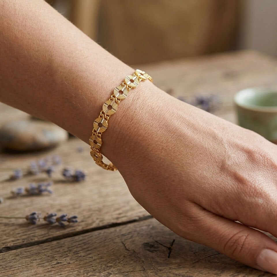 Sarı Altın Zarif Kadın Bileklik