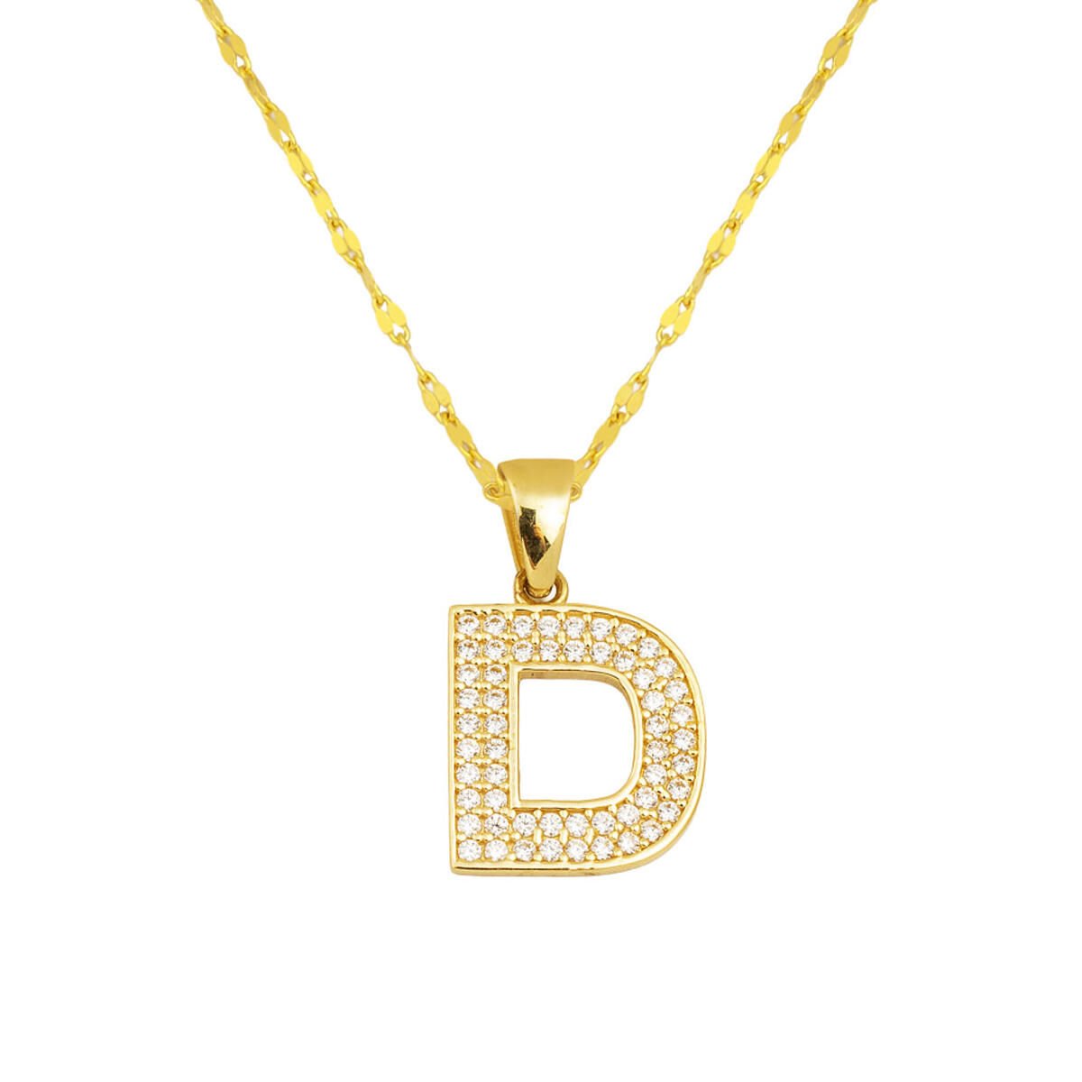 14 Ayar Altın D Harfi Kolye