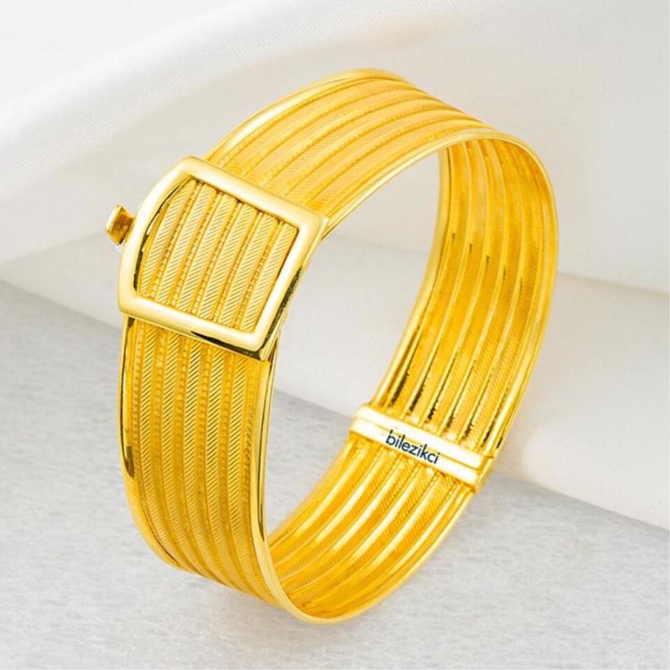 Taşsız 14 Ayar Altın Trabzon Kelepçe Bilezik