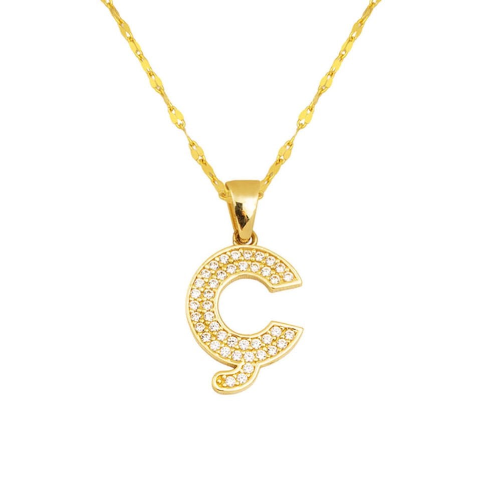 Ç Harfi Altın Kolye 14 Ayar