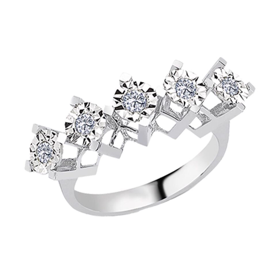 0,29 Karat 5 Taş Pırlanta Yüzük