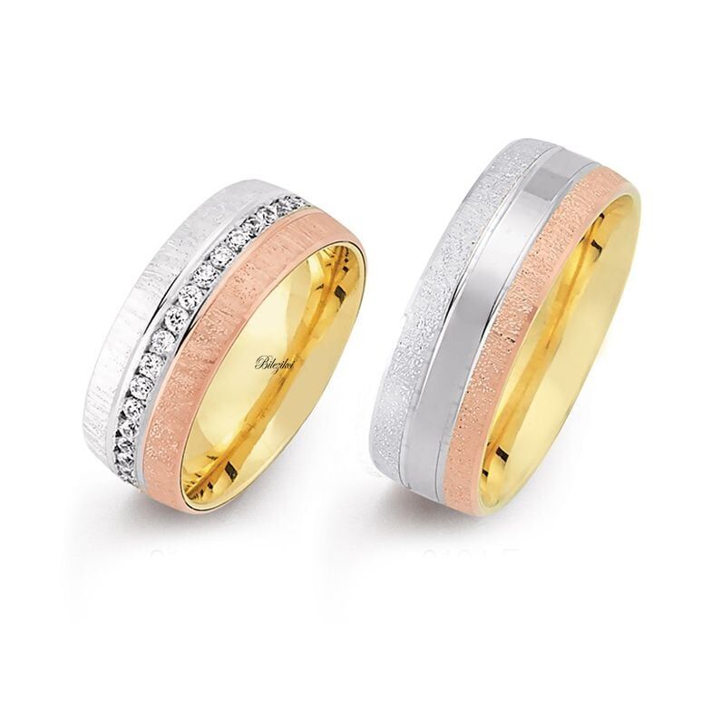 Kumlu 14 Ayar Altın Alyans Takımı