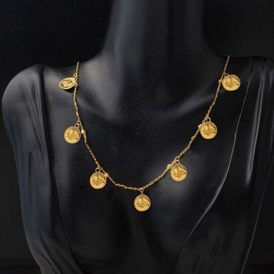 Tuğra Dizili 22 Ayar Altın Kolye