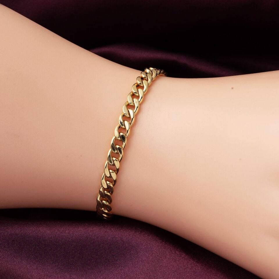 Gurmet 14 Ayar Altın Zincir Bileklik