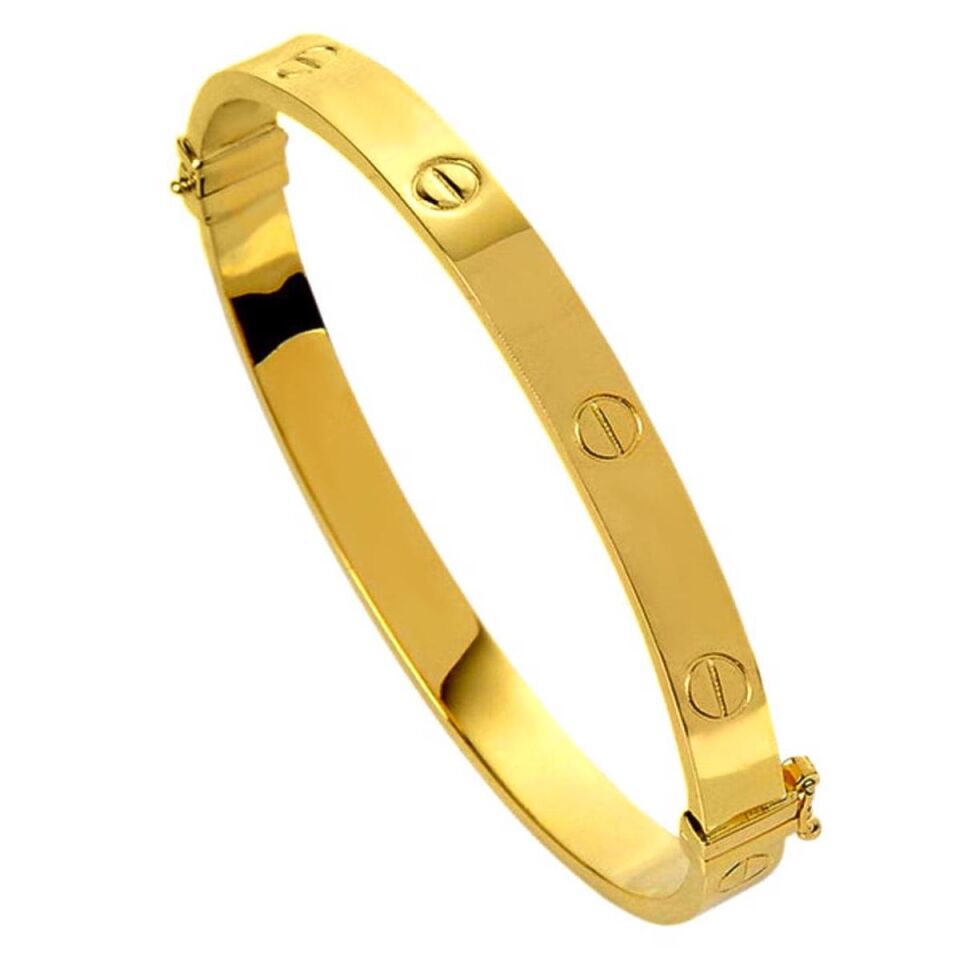 Vidalı 22 Ayar Altın Kelepçe Genç Bileziği