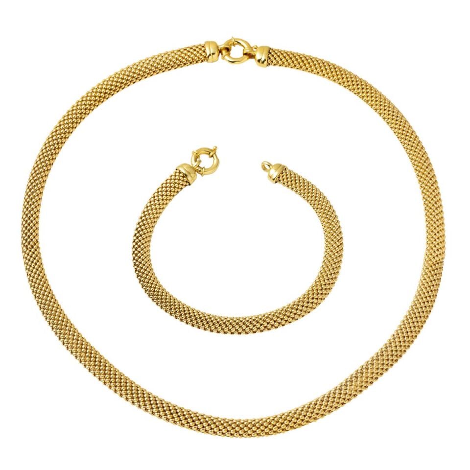 Jesika Gerdanlık & Bileklik Altın Set