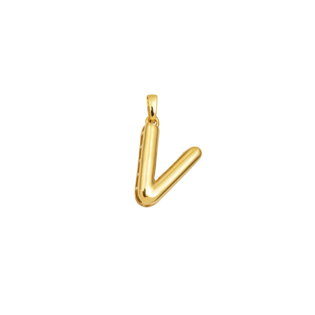 14 Ayar Altın Balon V Harfli Kolye Ucu