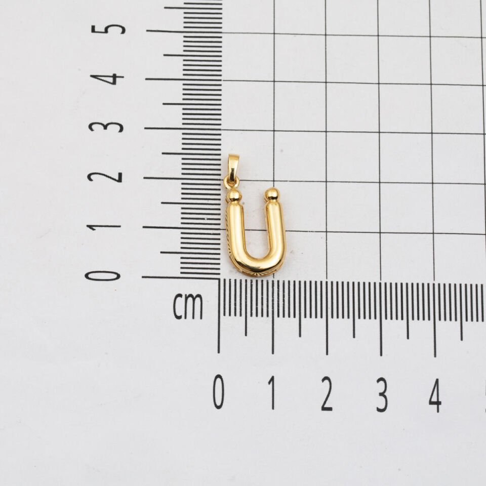 Balon Ü Harfi 14 Ayar Altın Kolye Ucu