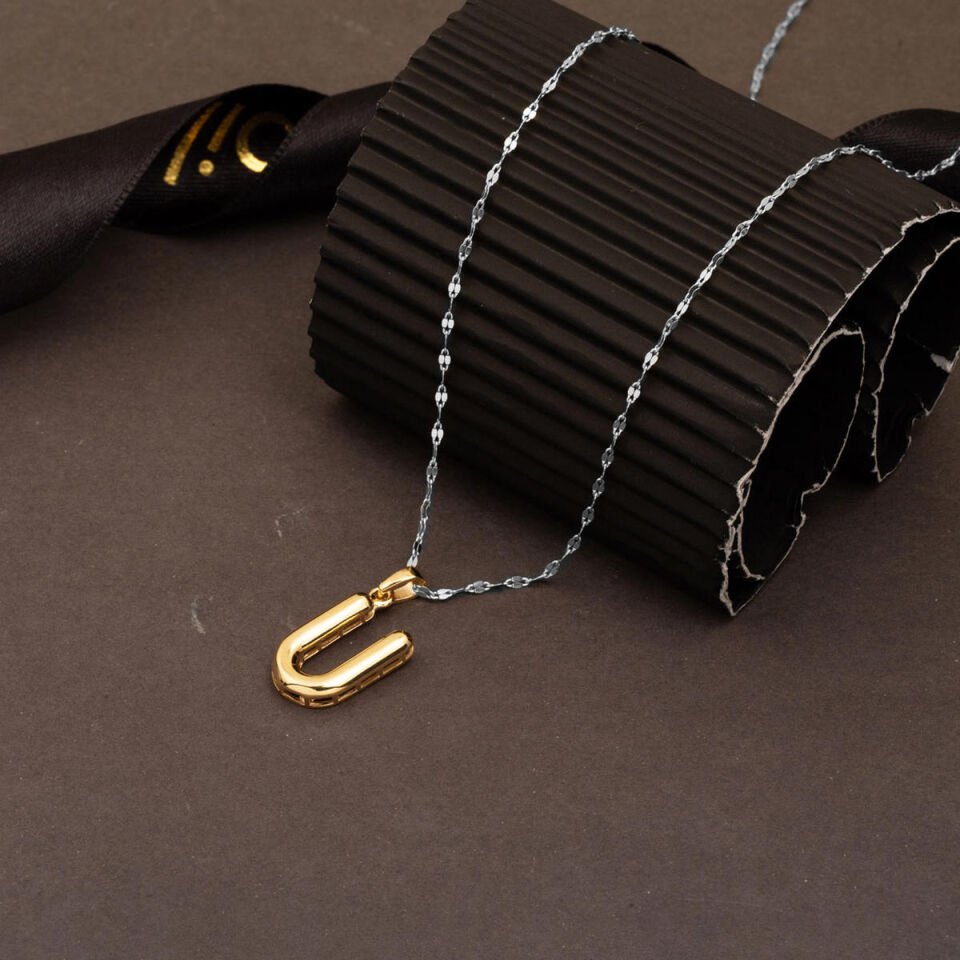 14 Ayar Altın Balon U Harf Kolye Ucu