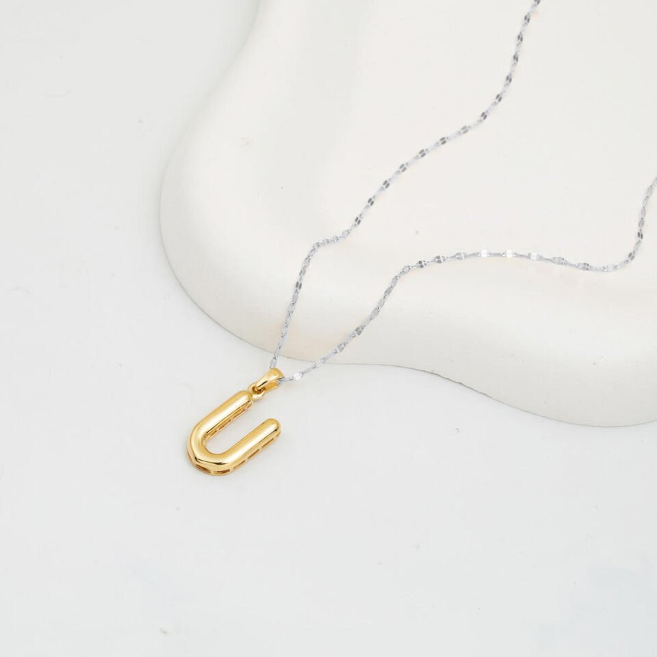 14 Ayar Altın Balon U Harf Kolye Ucu