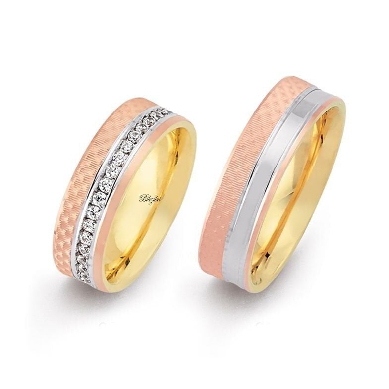 6mm. Enli 14 Ayar Altın Alyans Takımı