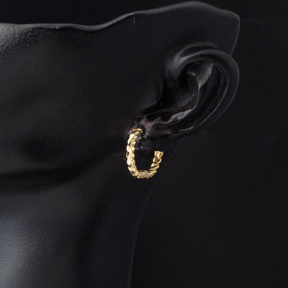 Burma Halka Altın Küpe - 1,5 cm Çaplı