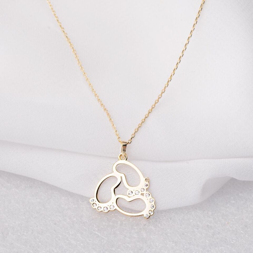 Üç Kalp İzli Anne Kolyesi