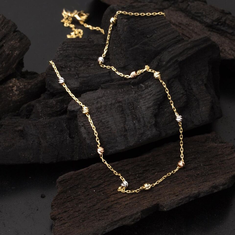 Dorika Toplu 14 Ayar Altın Kolye