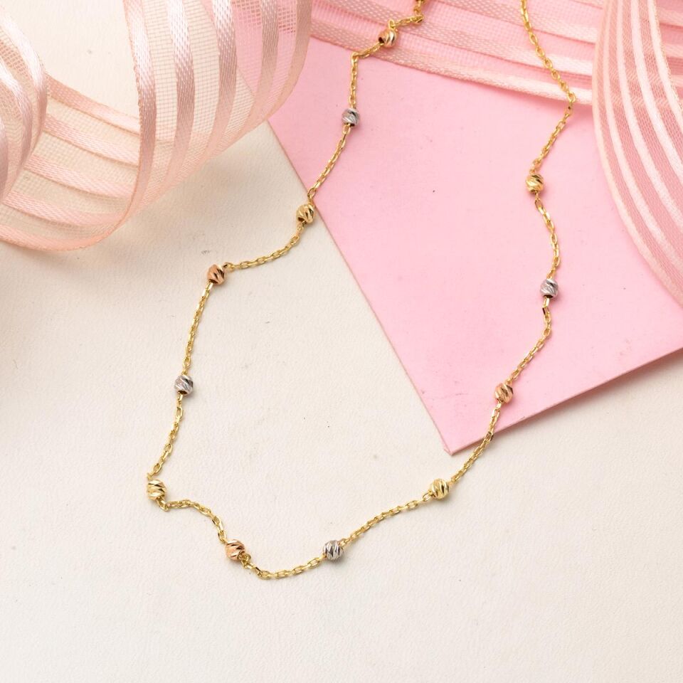 Dorika Toplu 14 Ayar Altın Kolye