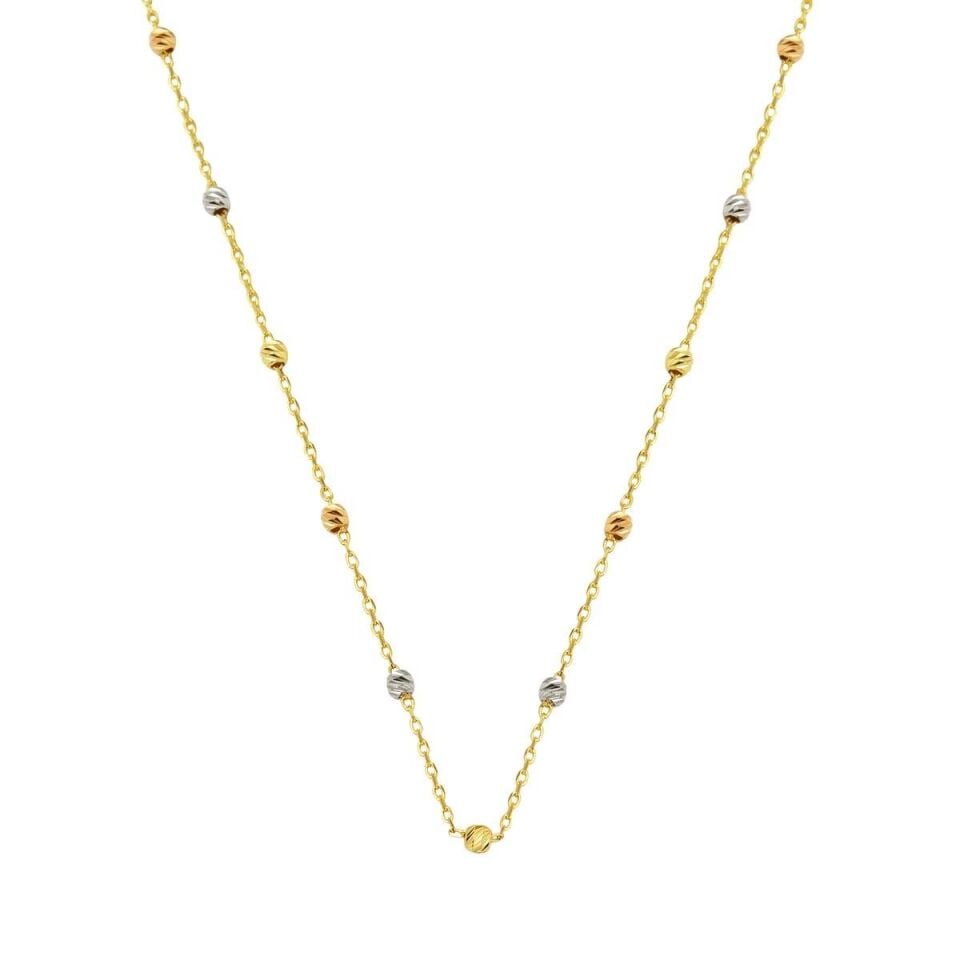 Dorika Toplu 14 Ayar Altın Kolye