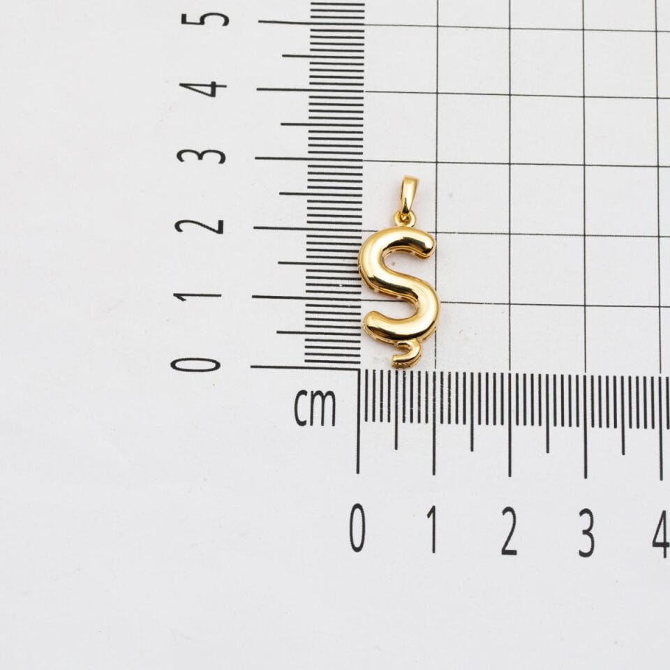 Altın 14 Ayar Balon Ş Harfi Kolye Ucu