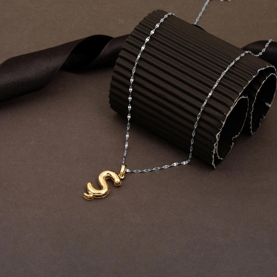 Altın 14 Ayar Balon Ş Harfi Kolye Ucu