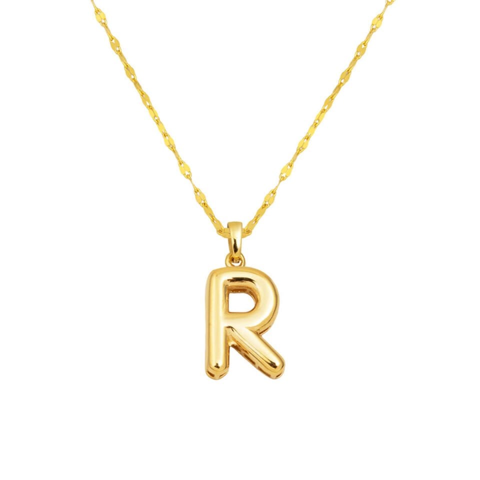 14 Ayar Altın Balon R Harfi Kolye