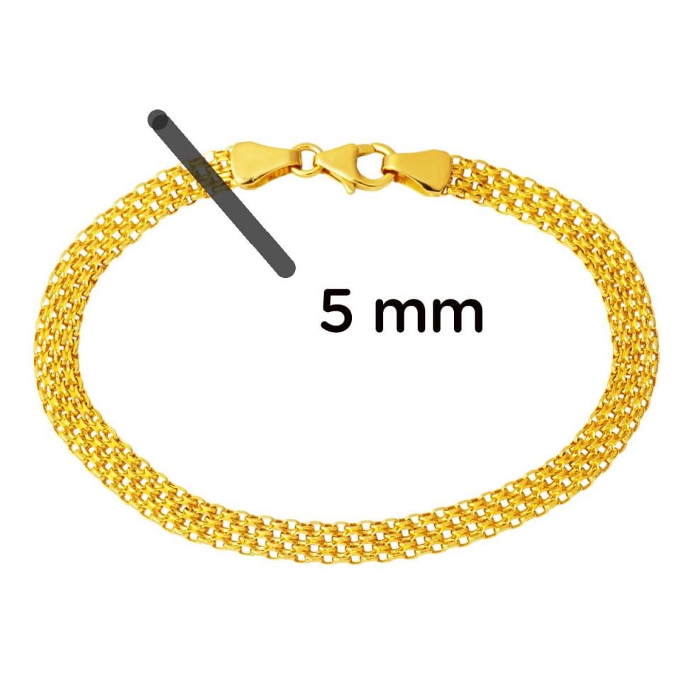 5 mm. 14 Ayar Altın Zincir Bileklik